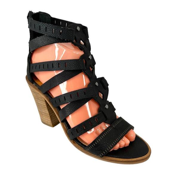 DOLCE VITA the Lain Block Heel Leather Sandal in Black Women's Size 7 - Picture 6 of 12